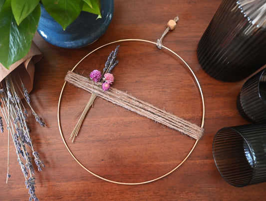 Dried Floral Metal Hoop Wreath